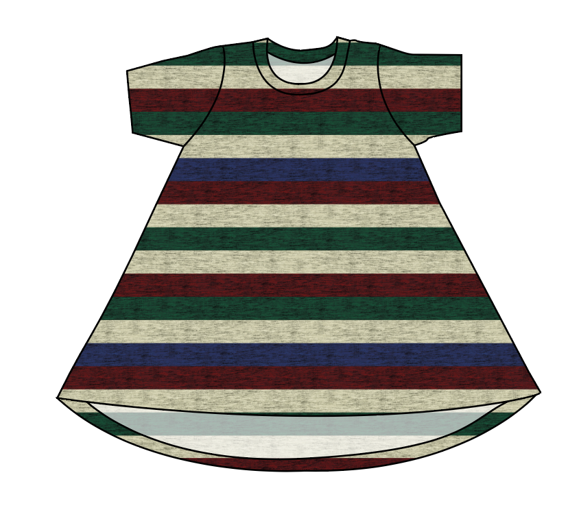 Holiday Stripes Basic T-Shirt Dress