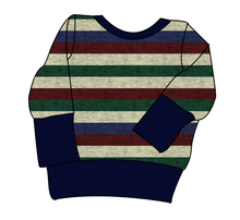 Load image into Gallery viewer, Holiday Stripes Grow With Me Hoodie (or Crewneck)