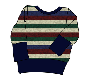 Holiday Stripes Grow With Me Hoodie (or Crewneck)