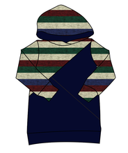 Load image into Gallery viewer, Holiday Stripes Classic Hoodie (or Crewneck)