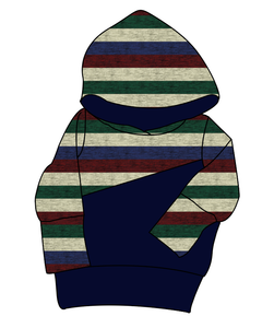 Holiday Stripes Grow With Me Hoodie (or Crewneck)