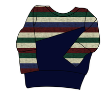 Load image into Gallery viewer, Holiday Stripes Grow With Me Hoodie (or Crewneck)