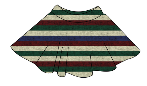 Holiday Stripes Ladies' Circle Skirt