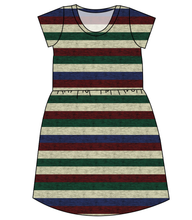 Load image into Gallery viewer, Holiday Stripes Ladies&#39; Play Dress