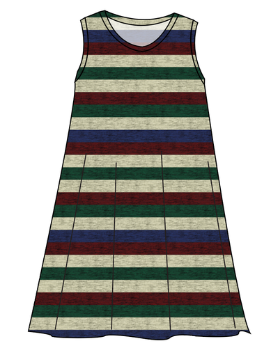 Holiday Stripes Ladies' Swing Dress