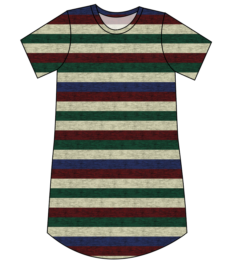Holiday Stripes Ladies' T-Shirt Dress