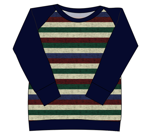 Holiday Stripes Ladies' Classic Crewneck