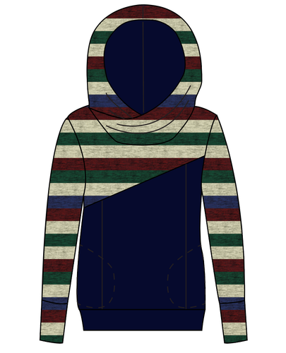 Holiday Stripes Ladies Hoodie
