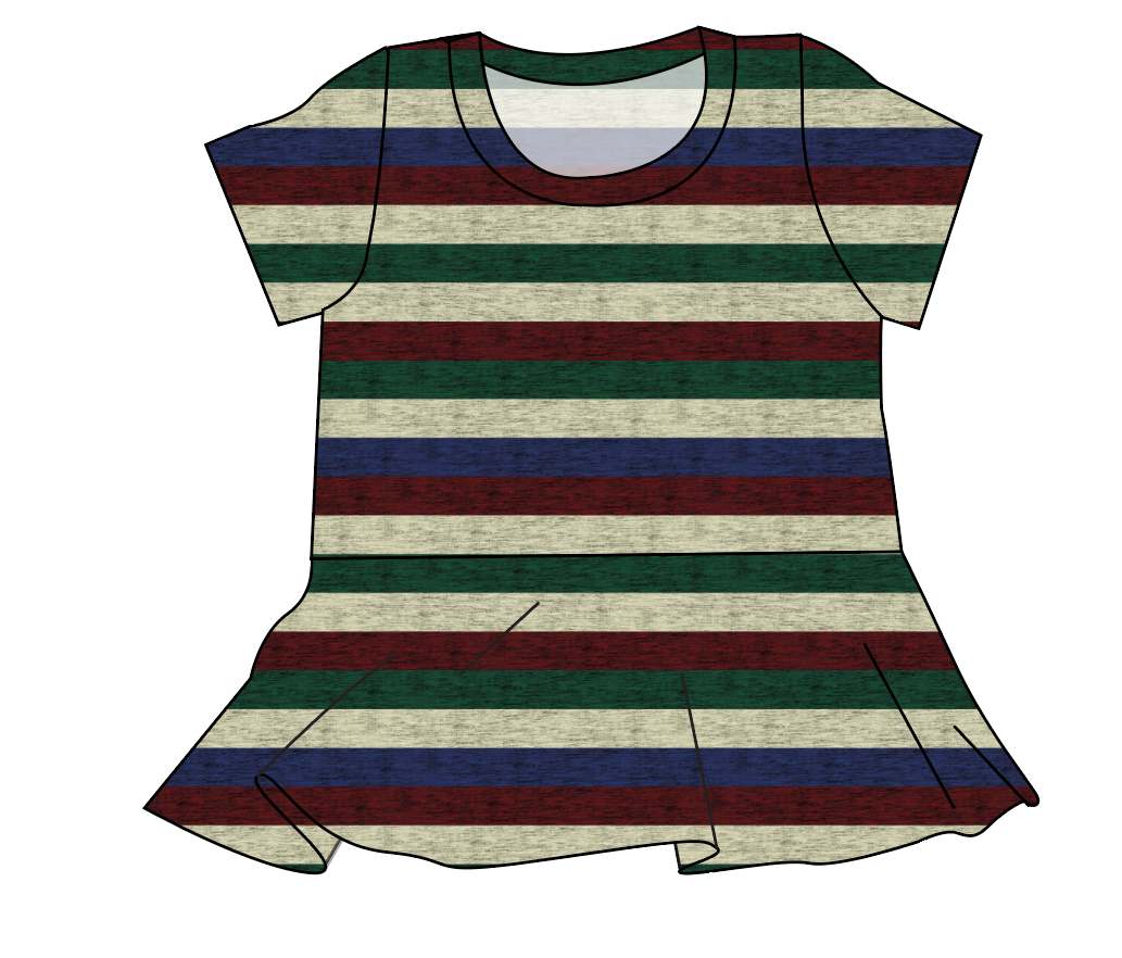 Holiday Stripes Ladies' Peplum Top