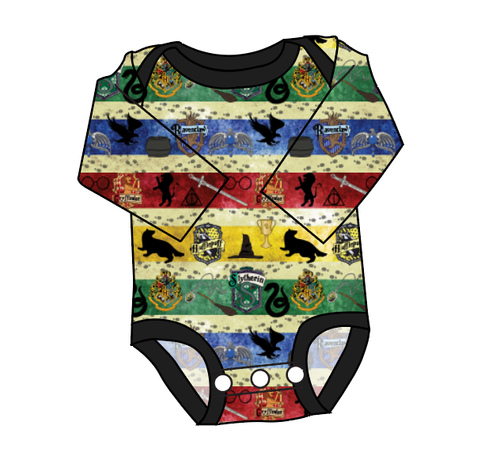 House Stripes Lap Neck Bodysuit
