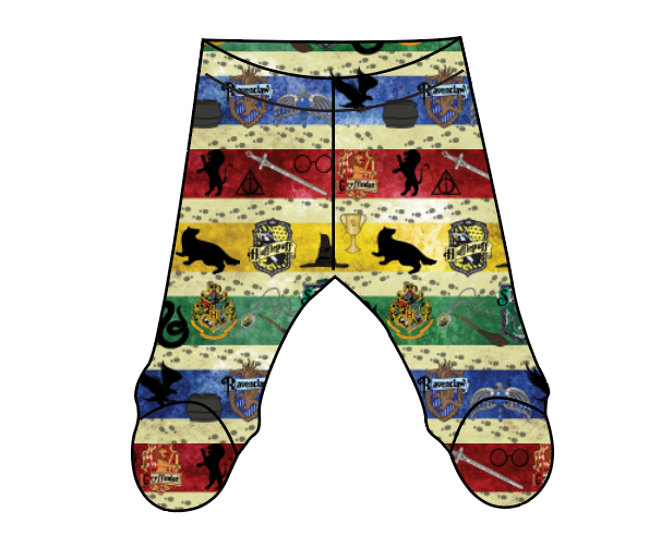 House Stripes Newborn Footed Pants