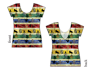 House Stripes Ladies' Low Back Ballerina Tee