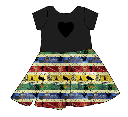 House Stripes Molly Heart Back Twirly Dress