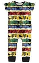 Load image into Gallery viewer, House Stripes Bennett Pants and Shorts Length T-Shirt Romper