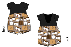 Smore Fun Low Back Romper and Bubble Romper