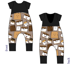 Smore Fun Low Back Romper and Bubble Romper