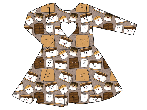 Smore Fun Molly Heart Back Twirly Dress