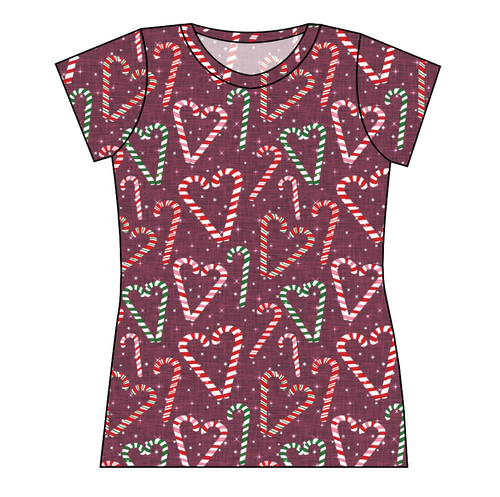 Candy Cane Lane Ladies' Basic Tee