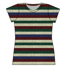Load image into Gallery viewer, Holiday Stripes Ladies&#39; Basic Tee