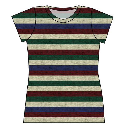 Holiday Stripes Ladies' Basic Tee