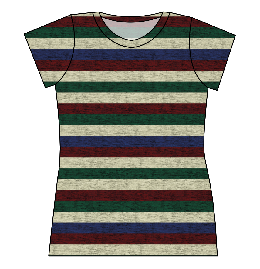 Holiday Stripes Ladies' Basic Tee