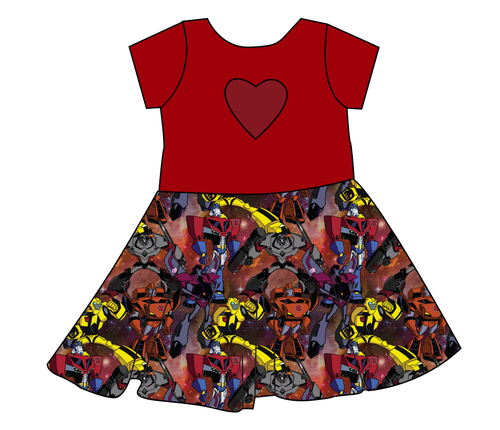 Robots in Disguise Molly Heart Back Twirly Dress