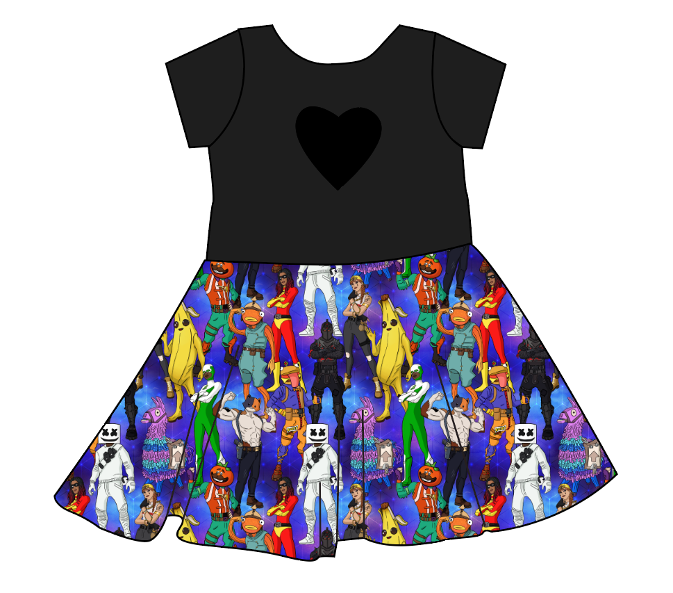 Dub Squad Molly Heart Back Twirly Dress