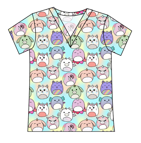 Mythical Squish Friends Ladies' Slouchy V-Neck Tee