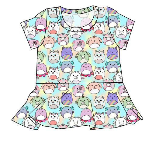 Mythical Squish Friends Ladies' Peplum Top
