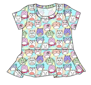Mythical Squish Friends Ladies' Peplum Top