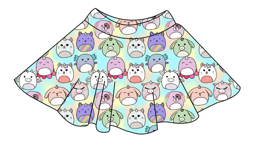 Mythical Squish Friends Ladies' Circle Skirt