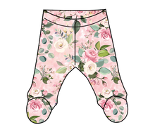 Load image into Gallery viewer, Perfectly Pastel Floral Newborn Footed Pants