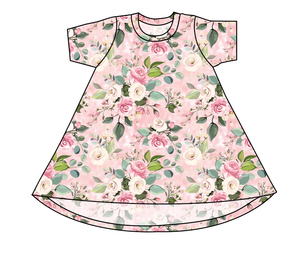 Perfectly Pastel Floral Basic T-Shirt Dress