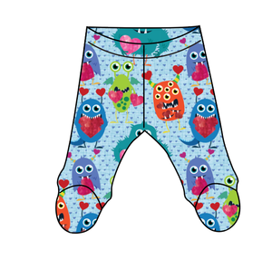 Monster Love Newborn Footed Pants