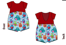 Load image into Gallery viewer, Monster Love Low Back Romper and Bubble Romper