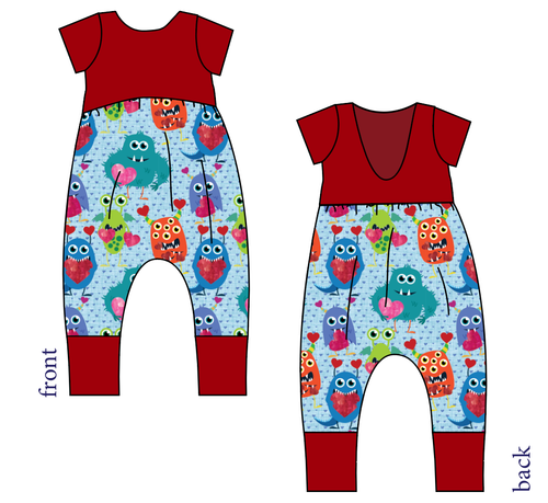 Monster Love Low Back Romper and Bubble Romper