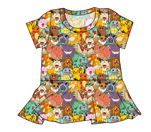 Gotta Catch Em All Ladies' Peplum Top