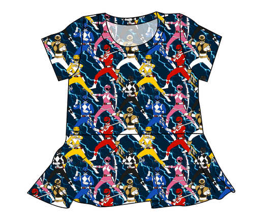 Mighty Morphin Ladies' Peplum Top