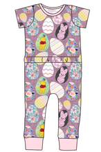 Load image into Gallery viewer, Cupcake Egg Hunt Bennett Pants and Shorts Length T-Shirt Romper