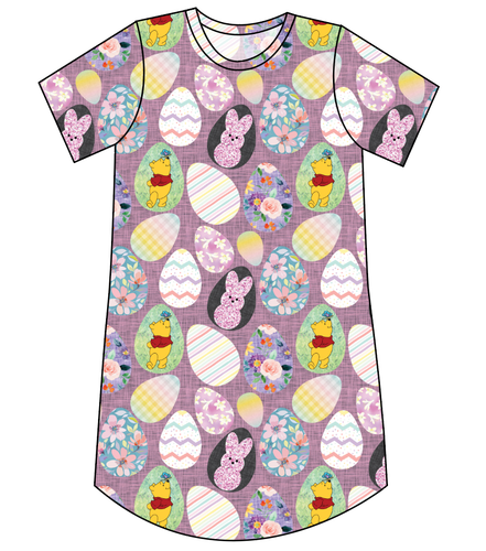 Cupcake Egg Hunt Ladies' T-Shirt Dress