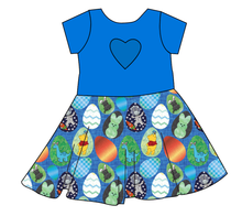 Load image into Gallery viewer, Rad Egg Hunt Molly Heart Back Twirly Dress