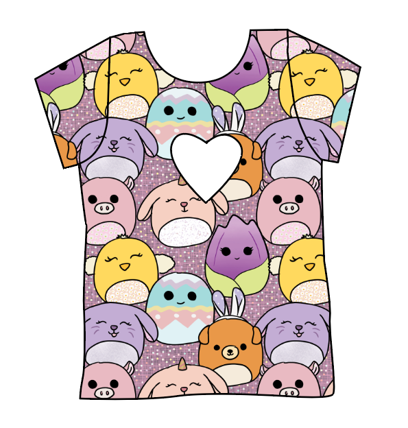 Easter Squish Friends Cambria Heart Back Tee