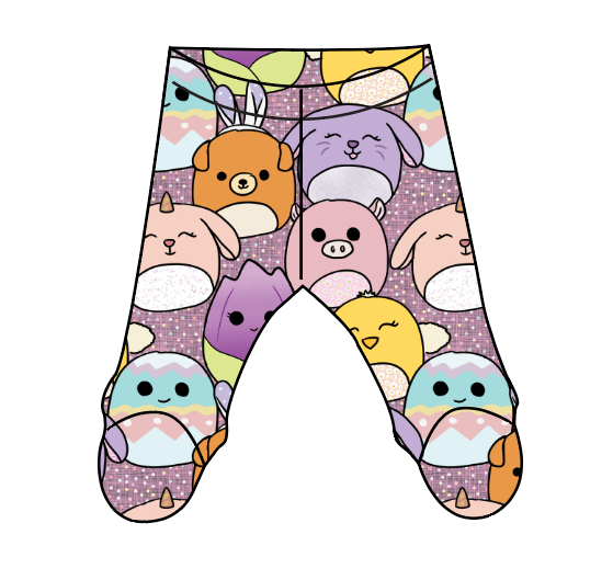 Easter Squish Friends Newborn Footed Pants