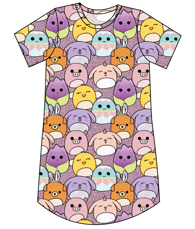 Easter Squish Friends Ladies' T-Shirt Dress