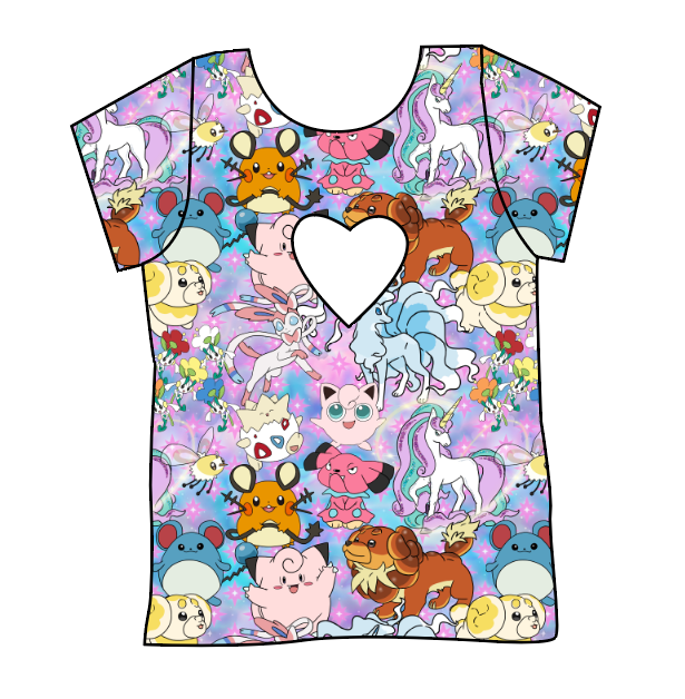 Enchanting Poke Cambria Heart Back Tee