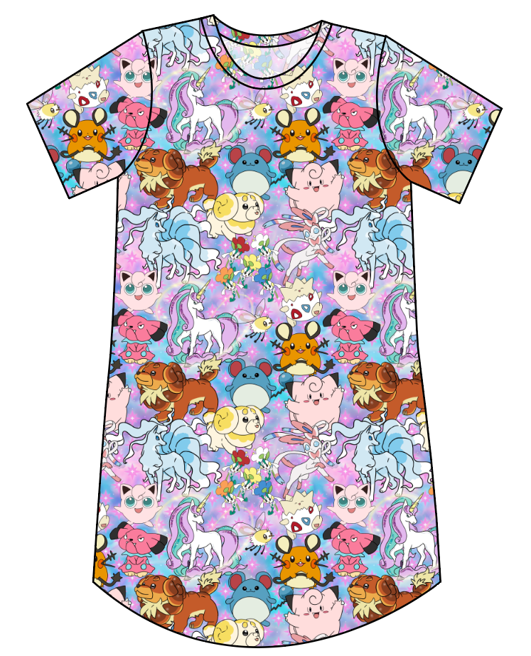 Enchanting Poke Ladies' T-Shirt Dress