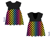 Load image into Gallery viewer, Rainbow Check Low Back Dress