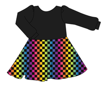 Load image into Gallery viewer, Rainbow Check Prairie Dress