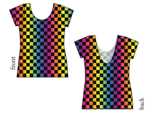 Load image into Gallery viewer, Rainbow Check Ladies' Low Back Ballerina Tee