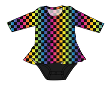 Load image into Gallery viewer, Rainbow Check Peplum Top